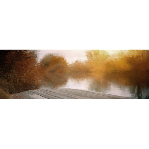 Lake View Black Modern Wood Framed Art Print with Double Matting by Allen, Kimberly