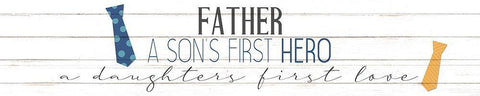 Father Hero White Modern Wood Framed Art Print with Double Matting by Allen, Kimberly