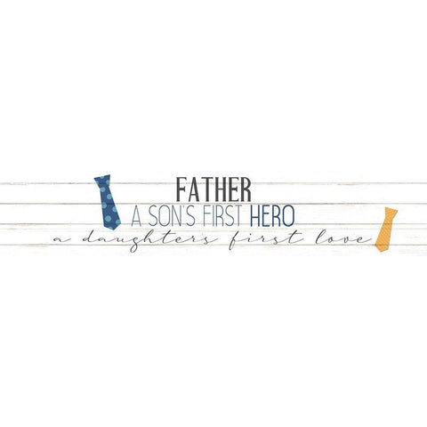 Father Hero Black Modern Wood Framed Art Print by Allen, Kimberly