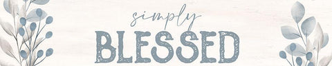 Simply Blessed 1 White Modern Wood Framed Art Print with Double Matting by Allen, Kimberly