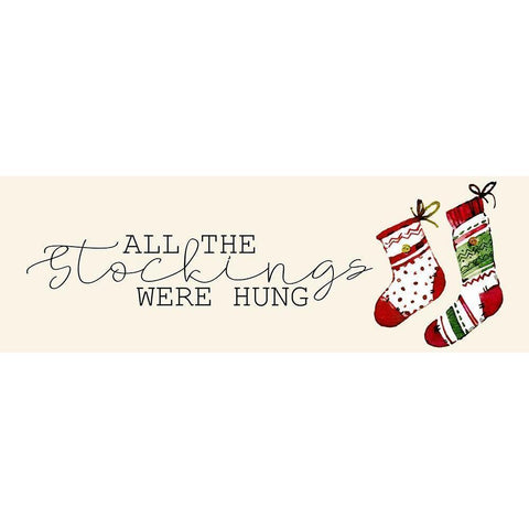 All the Stockings White Modern Wood Framed Art Print by Allen, Kimberly