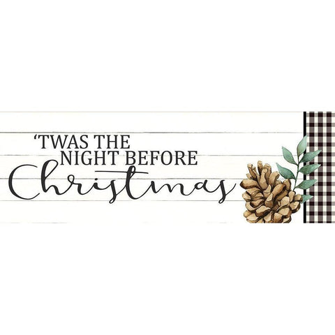 The Night Before Christmas Black Modern Wood Framed Art Print with Double Matting by Allen, Kimberly