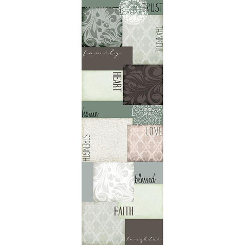 Faith Patchwork Panel White Modern Wood Framed Art Print by Allen, Kimberly
