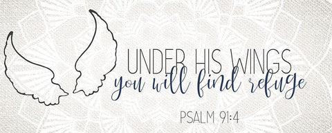 Psalm Wings White Modern Wood Framed Art Print with Double Matting by Allen, Kimberly