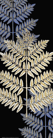 Fern Gold 1 Black Ornate Wood Framed Art Print with Double Matting by Allen, Kimberly