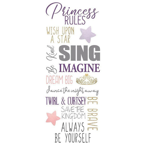 Princess Rules A White Modern Wood Framed Art Print by Allen, Kimberly