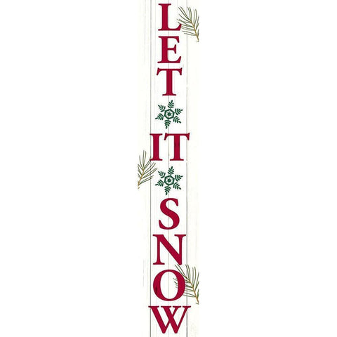 Let it Snow Porch Sign White Modern Wood Framed Art Print by Allen, Kimberly
