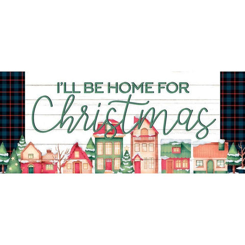 Home for Christmas Gold Ornate Wood Framed Art Print with Double Matting by Allen, Kimberly