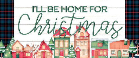 Home for Christmas Black Ornate Wood Framed Art Print with Double Matting by Allen, Kimberly