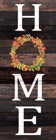 Home Harvest Wreath Black Ornate Wood Framed Art Print with Double Matting by Allen, Kimberly