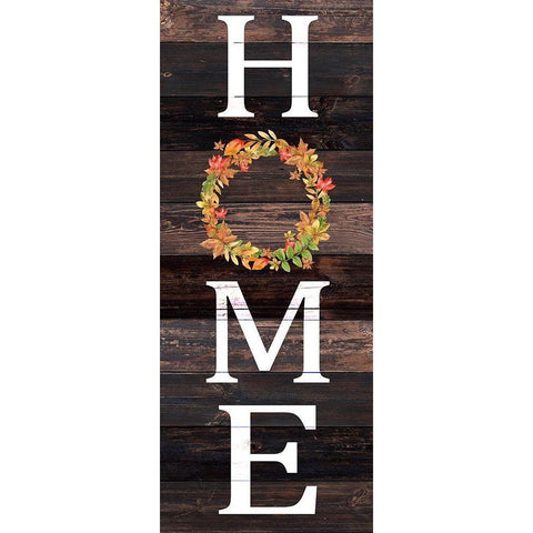 Home Harvest Wreath Black Modern Wood Framed Art Print with Double Matting by Allen, Kimberly