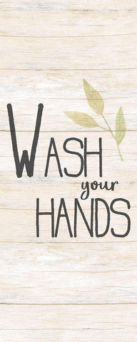 Wash Your Hands Panel White Modern Wood Framed Art Print with Double Matting by Allen, Kimberly