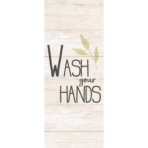 Wash Your Hands Panel Black Modern Wood Framed Art Print with Double Matting by Allen, Kimberly
