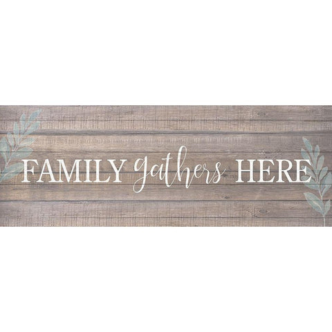 Family Gathers Black Modern Wood Framed Art Print with Double Matting by Allen, Kimberly