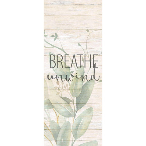 Breathe Unwind Panel Black Modern Wood Framed Art Print with Double Matting by Allen, Kimberly