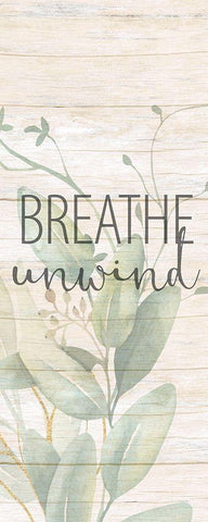 Breathe Unwind Panel White Modern Wood Framed Art Print with Double Matting by Allen, Kimberly