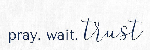 Pray Wait Trust White Modern Wood Framed Art Print with Double Matting by Allen, Kimberly