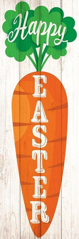 Happy Easter Carrot Black Ornate Wood Framed Art Print with Double Matting by Allen, Kimberly