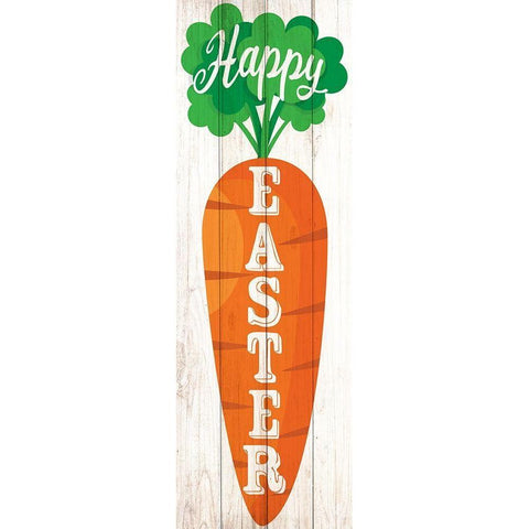 Happy Easter Carrot White Modern Wood Framed Art Print by Allen, Kimberly
