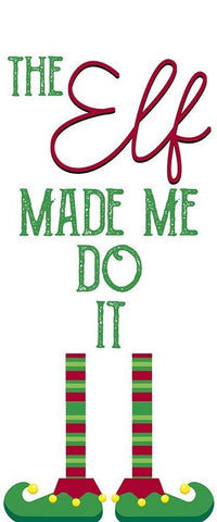 The Elf Made Me White Modern Wood Framed Art Print with Double Matting by Allen, Kimberly