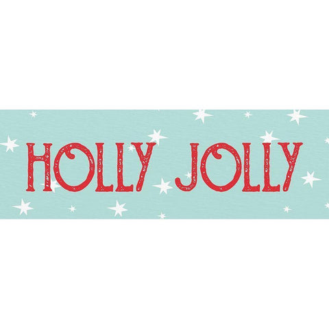 Holly Jolly Black Modern Wood Framed Art Print with Double Matting by Allen, Kimberly
