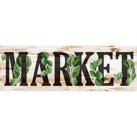 Market Greens Black Modern Wood Framed Art Print with Double Matting by Allen, Kimberly