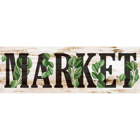 Market Greens Gold Ornate Wood Framed Art Print with Double Matting by Allen, Kimberly