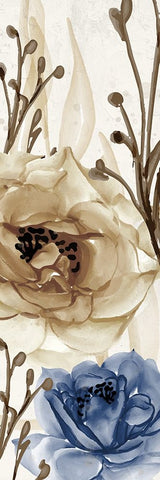 Blue Notes Panel 1 White Modern Wood Framed Art Print with Double Matting by Allen, Kimberly