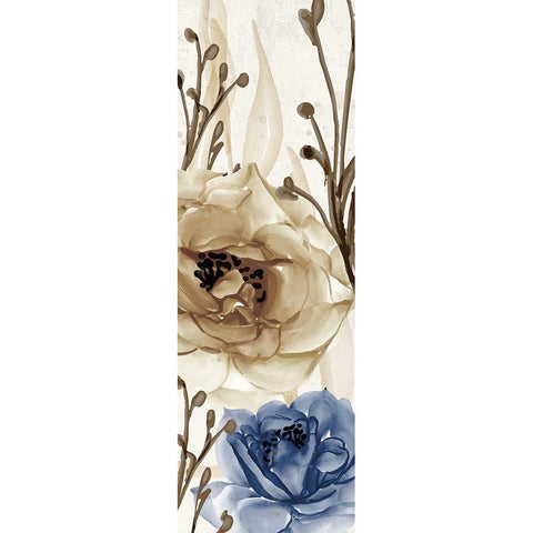 Blue Notes Panel 1 White Modern Wood Framed Art Print by Allen, Kimberly