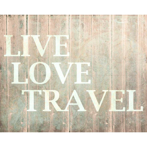 Live Love Travel Gold Ornate Wood Framed Art Print with Double Matting by Allen, Kimberly