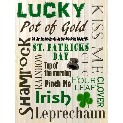 St Patricks Day Gold Ornate Wood Framed Art Print with Double Matting by Allen, Kimberly
