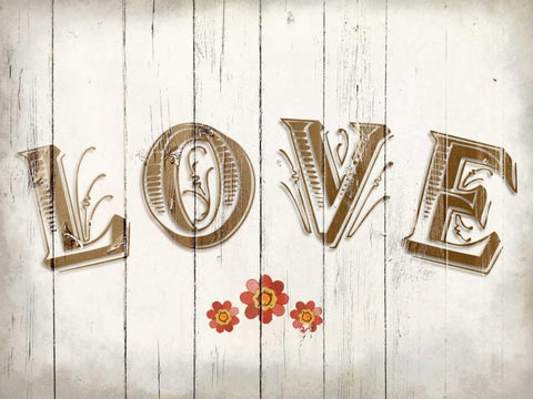 Love White Modern Wood Framed Art Print with Double Matting by Allen, Kimberly