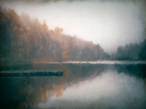 Cloudy Lake Black Ornate Wood Framed Art Print with Double Matting by Allen, Kimberly