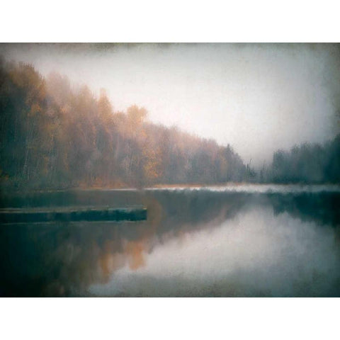 Cloudy Lake Black Modern Wood Framed Art Print with Double Matting by Allen, Kimberly