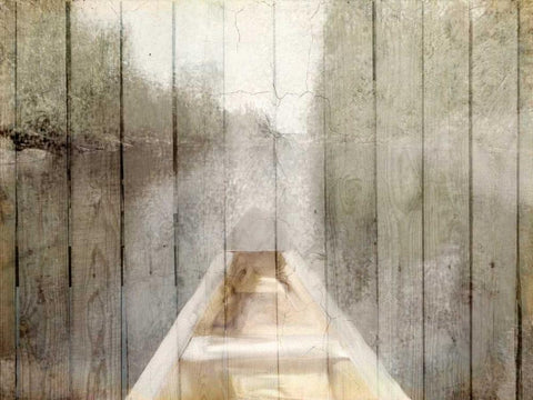 Canoe Tip White Modern Wood Framed Art Print with Double Matting by Allen, Kimberly