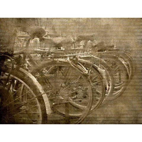 Bicycles Black Modern Wood Framed Art Print by Allen, Kimberly