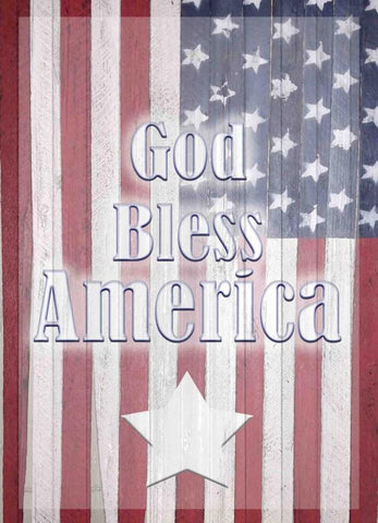 God Bless America White Modern Wood Framed Art Print with Double Matting by Allen, Kimberly