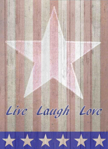 Live Laugh Love Flag Black Ornate Wood Framed Art Print with Double Matting by Allen, Kimberly