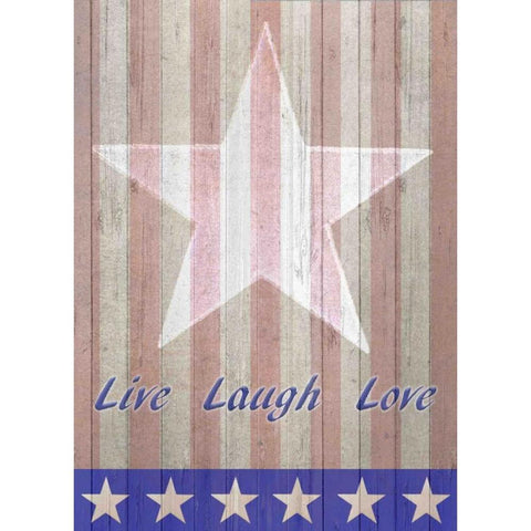 Live Laugh Love Flag Gold Ornate Wood Framed Art Print with Double Matting by Allen, Kimberly