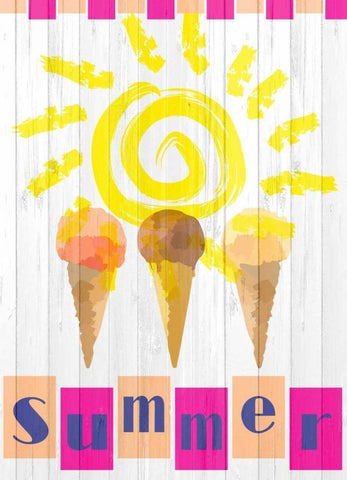 Summer Ice Cream Cones White Modern Wood Framed Art Print with Double Matting by Allen, Kimberly