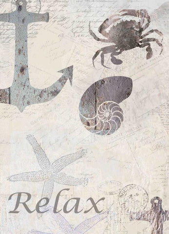 Coastal Relax White Modern Wood Framed Art Print with Double Matting by Allen, Kimberly