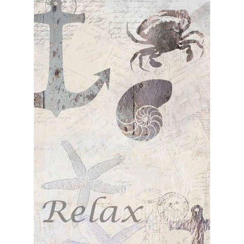 Coastal Relax Black Modern Wood Framed Art Print by Allen, Kimberly