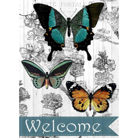 Welcome Butterflies White Modern Wood Framed Art Print by Allen, Kimberly