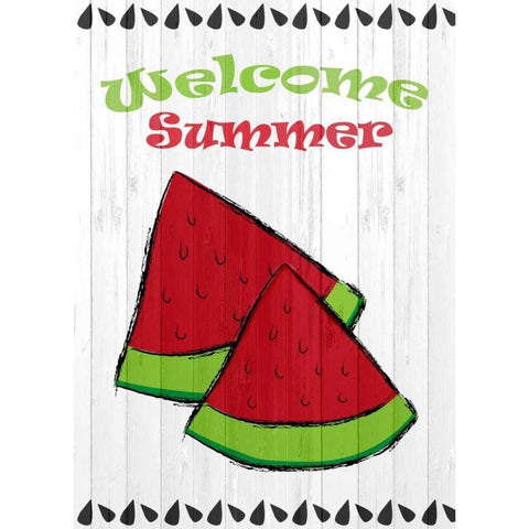 Summer Watermelon Black Modern Wood Framed Art Print with Double Matting by Allen, Kimberly