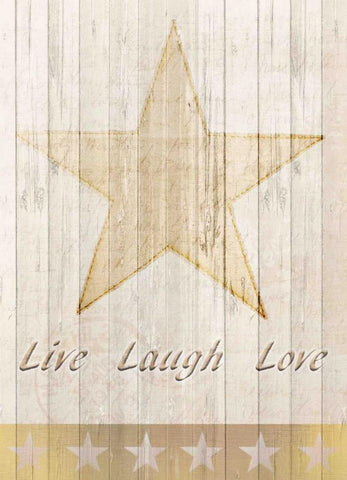 Live Laugh Love Gold White Modern Wood Framed Art Print with Double Matting by Allen, Kimberly