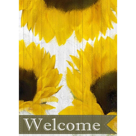Sunflowers Welcome White Modern Wood Framed Art Print by Allen, Kimberly