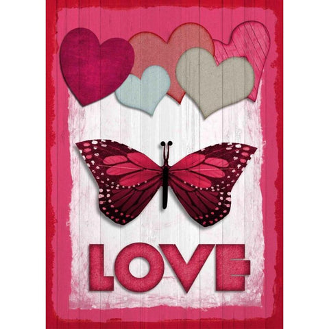 Valentines Day Love Gold Ornate Wood Framed Art Print with Double Matting by Allen, Kimberly
