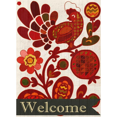 Chicken Day Welcome Gold Ornate Wood Framed Art Print with Double Matting by Allen, Kimberly
