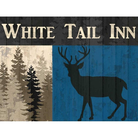 White Tail Inn White Modern Wood Framed Art Print by Allen, Kimberly