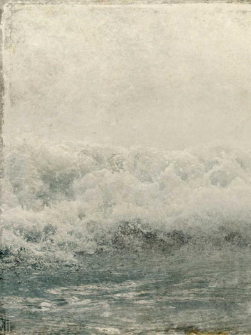 Ocean Waves 1 White Modern Wood Framed Art Print with Double Matting by Allen, Kimberly